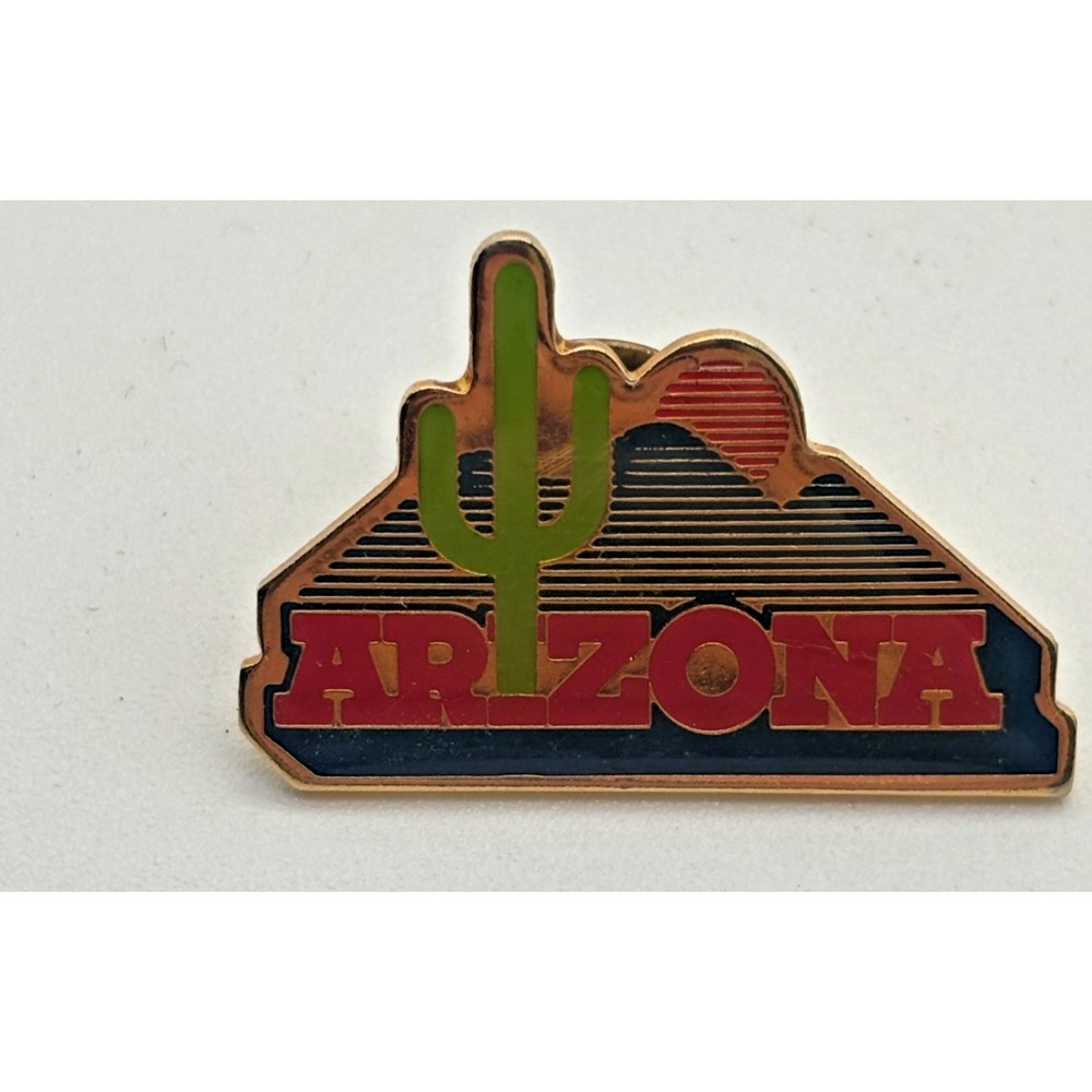 Vintage Arizona Enamel Lapel Pin 1984 80s Pinback